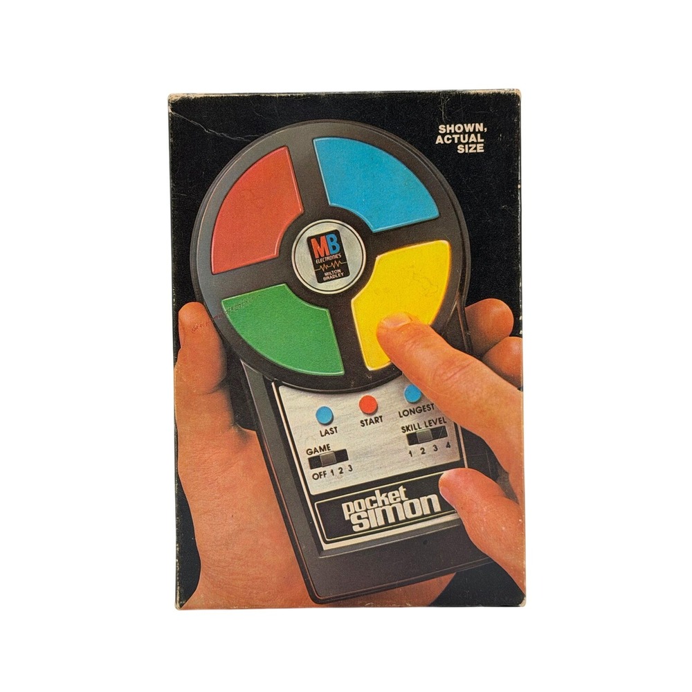 Milton Bradley Pocket Simon Handheld Electronic Game Vintage 1980 Memory Toy
